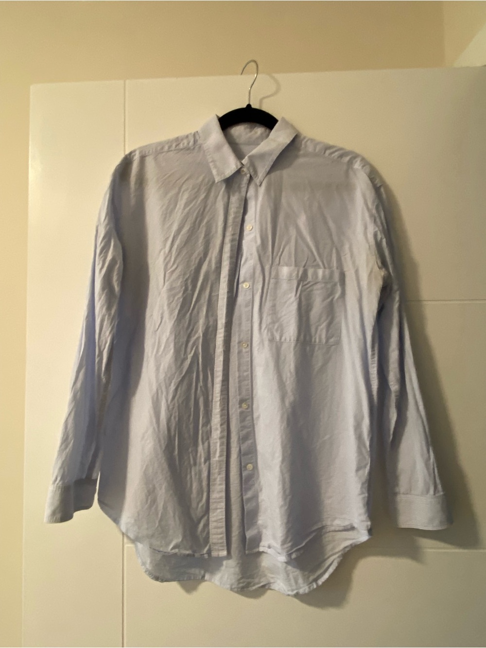 Light Blue striped women Button-Up Shirt